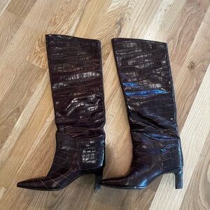 Massimo Dutti Tall Brown Boots